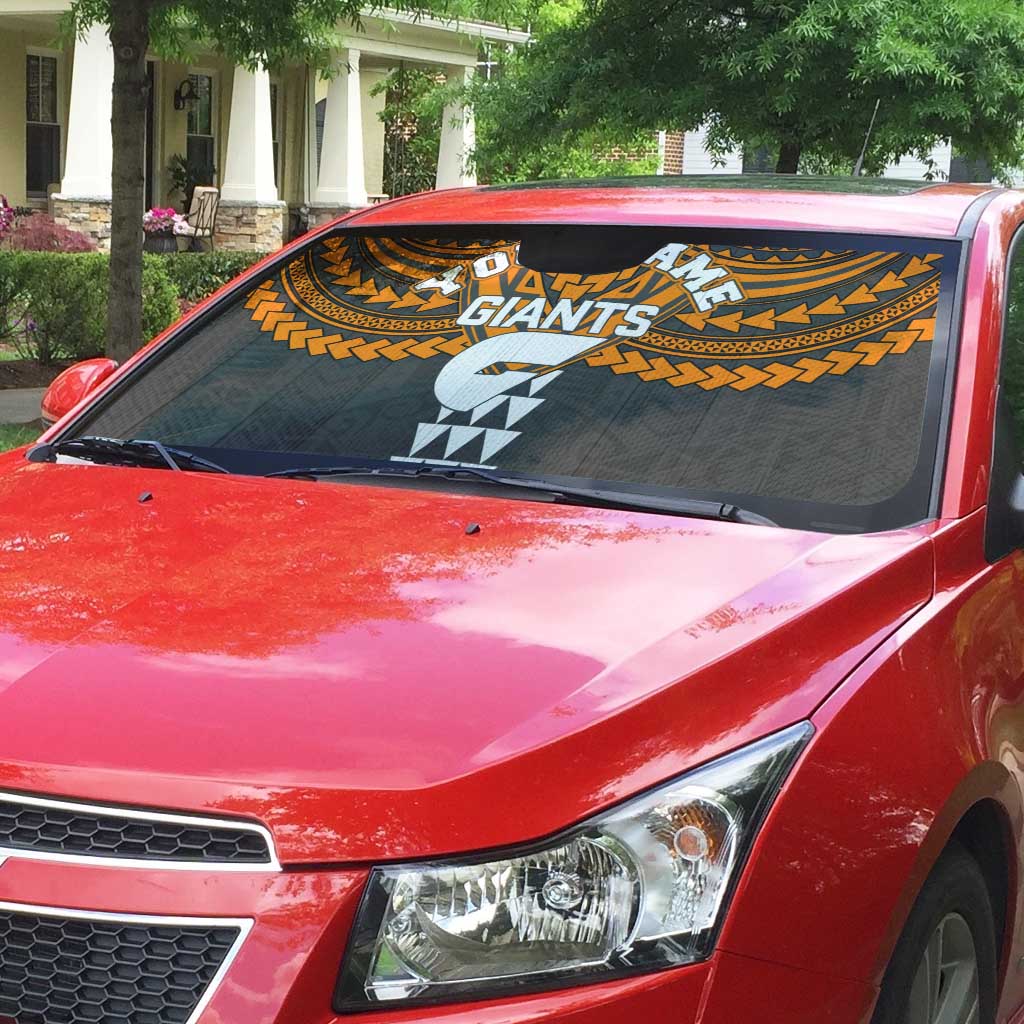 Personalized GWS Giants Auto Sun Shade Polynesian Tribal Pattern Heritage Football