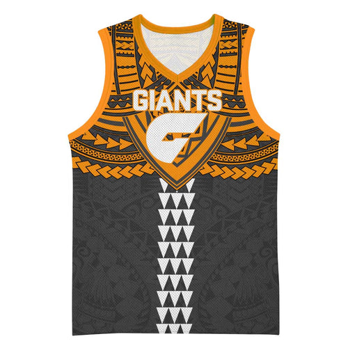Personalized GWS Giants Basketball Jersey Polynesian Tribal Pattern Heritage Football