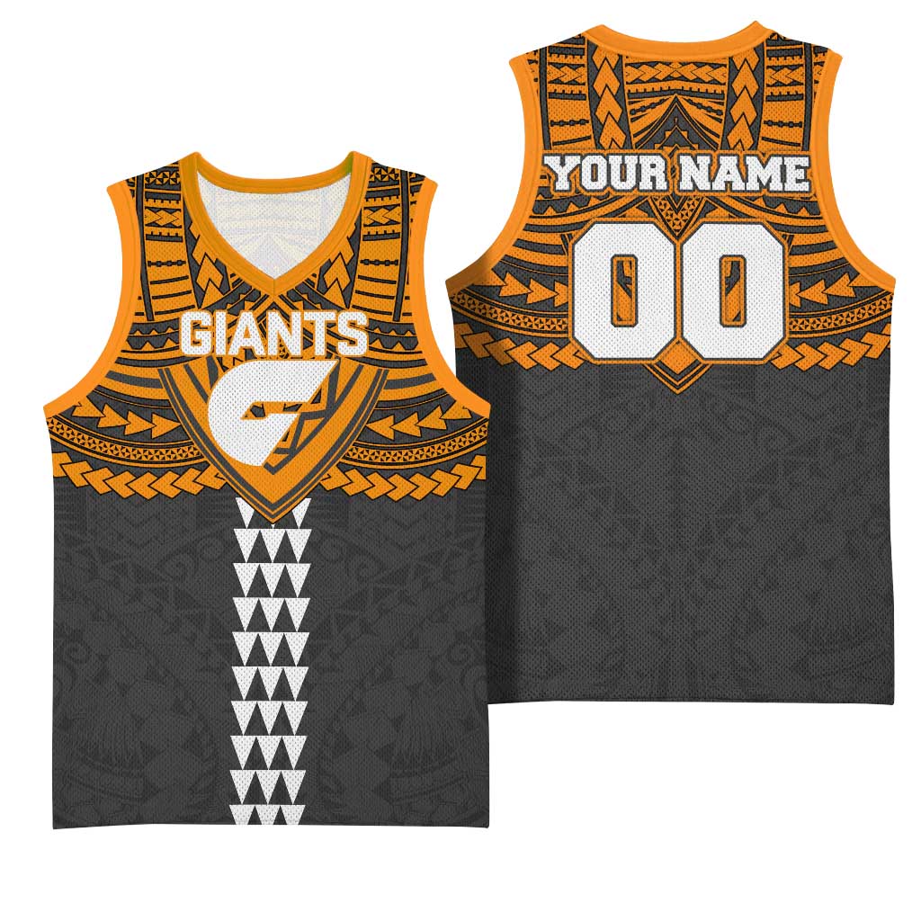 Personalized GWS Giants Basketball Jersey Polynesian Tribal Pattern Heritage Football