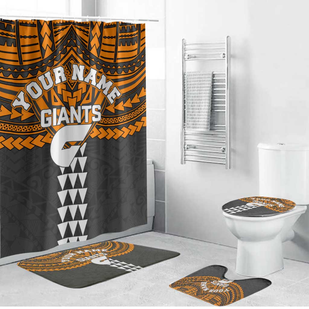Personalized GWS Giants Bathroom Set Polynesian Tribal Pattern Heritage Football
