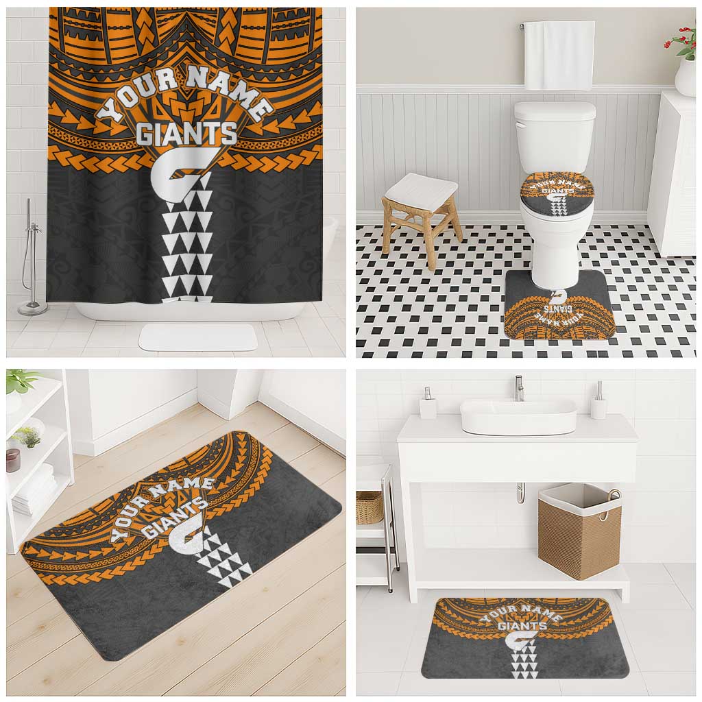 Personalized GWS Giants Bathroom Set Polynesian Tribal Pattern Heritage Football
