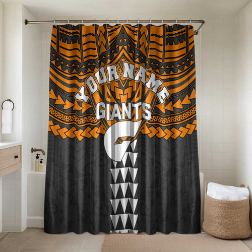 Personalized GWS Giants Bathroom Set Polynesian Tribal Pattern Heritage Football