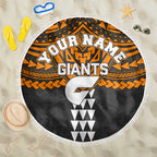 Personalized GWS Giants Beach Blanket Polynesian Tribal Pattern Heritage Football