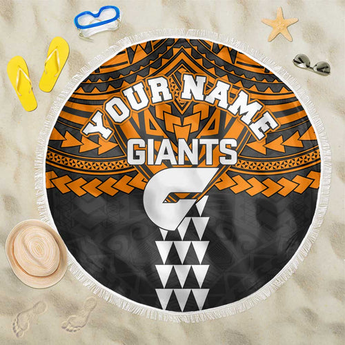 Personalized GWS Giants Beach Blanket Polynesian Tribal Pattern Heritage Football