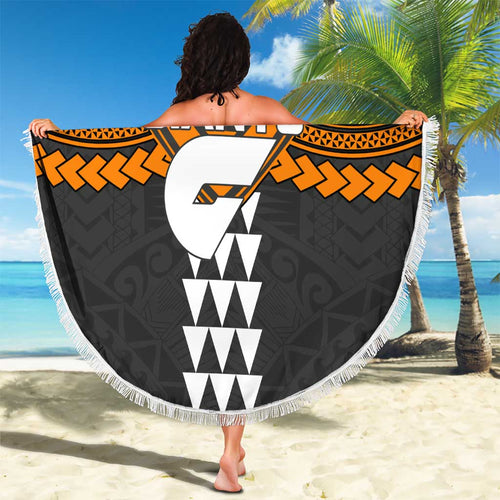 Personalized GWS Giants Beach Blanket Polynesian Tribal Pattern Heritage Football