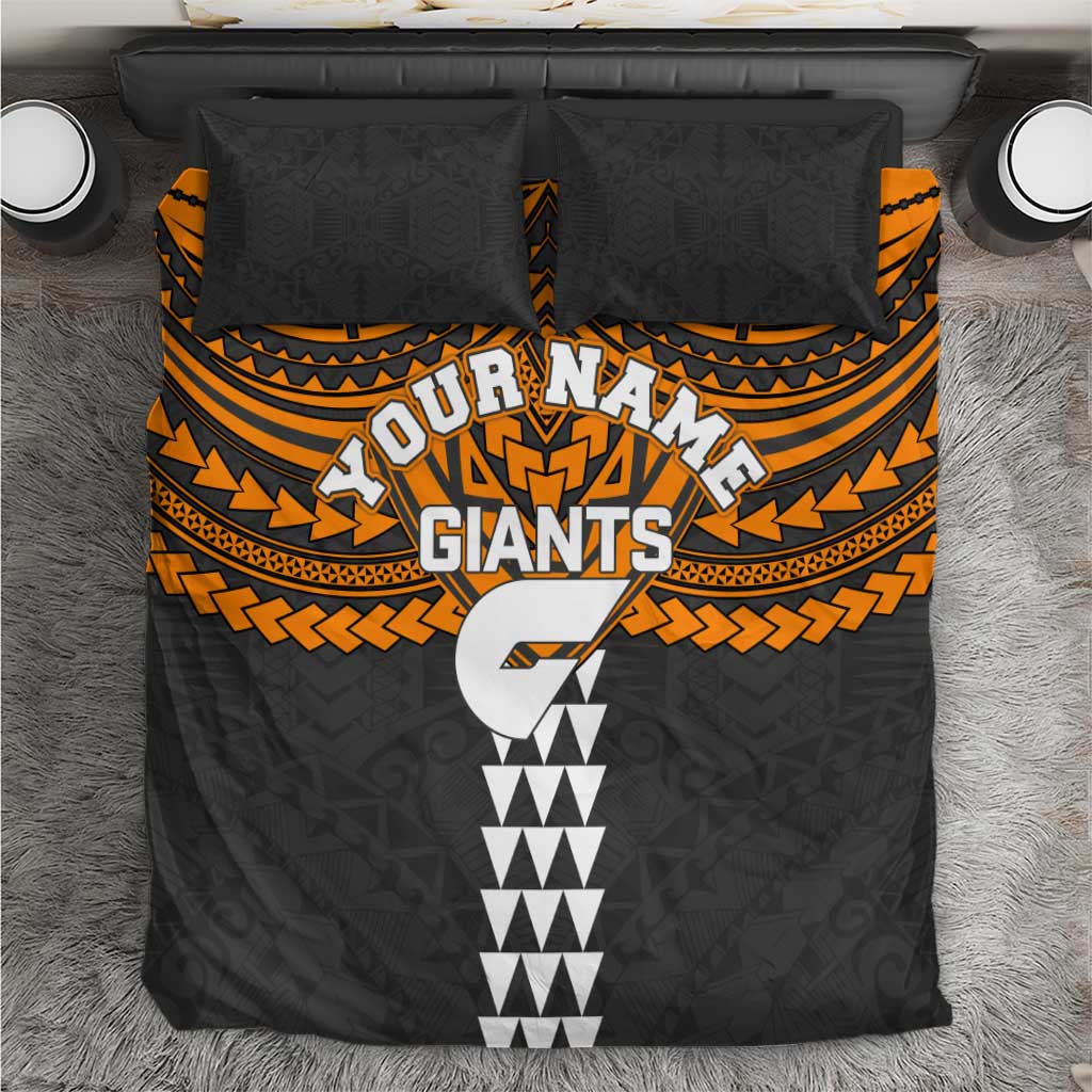 Personalized GWS Giants Bedding Set Polynesian Tribal Pattern Heritage Football