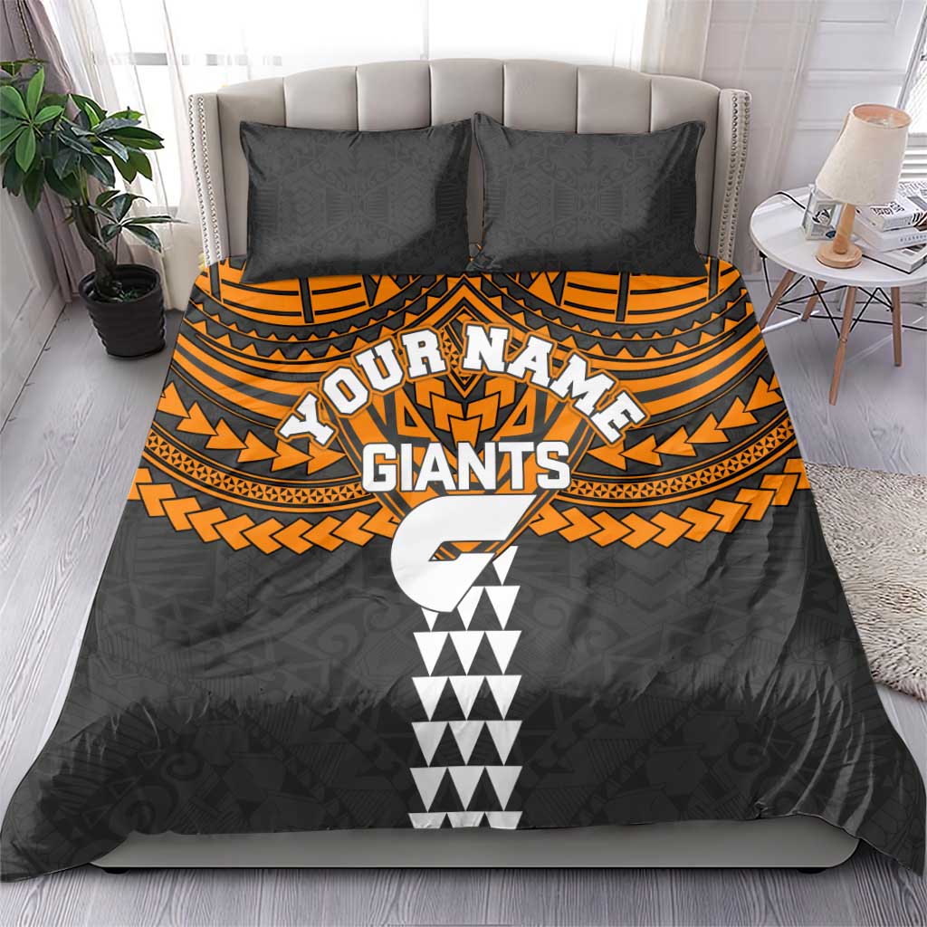 Personalized GWS Giants Bedding Set Polynesian Tribal Pattern Heritage Football