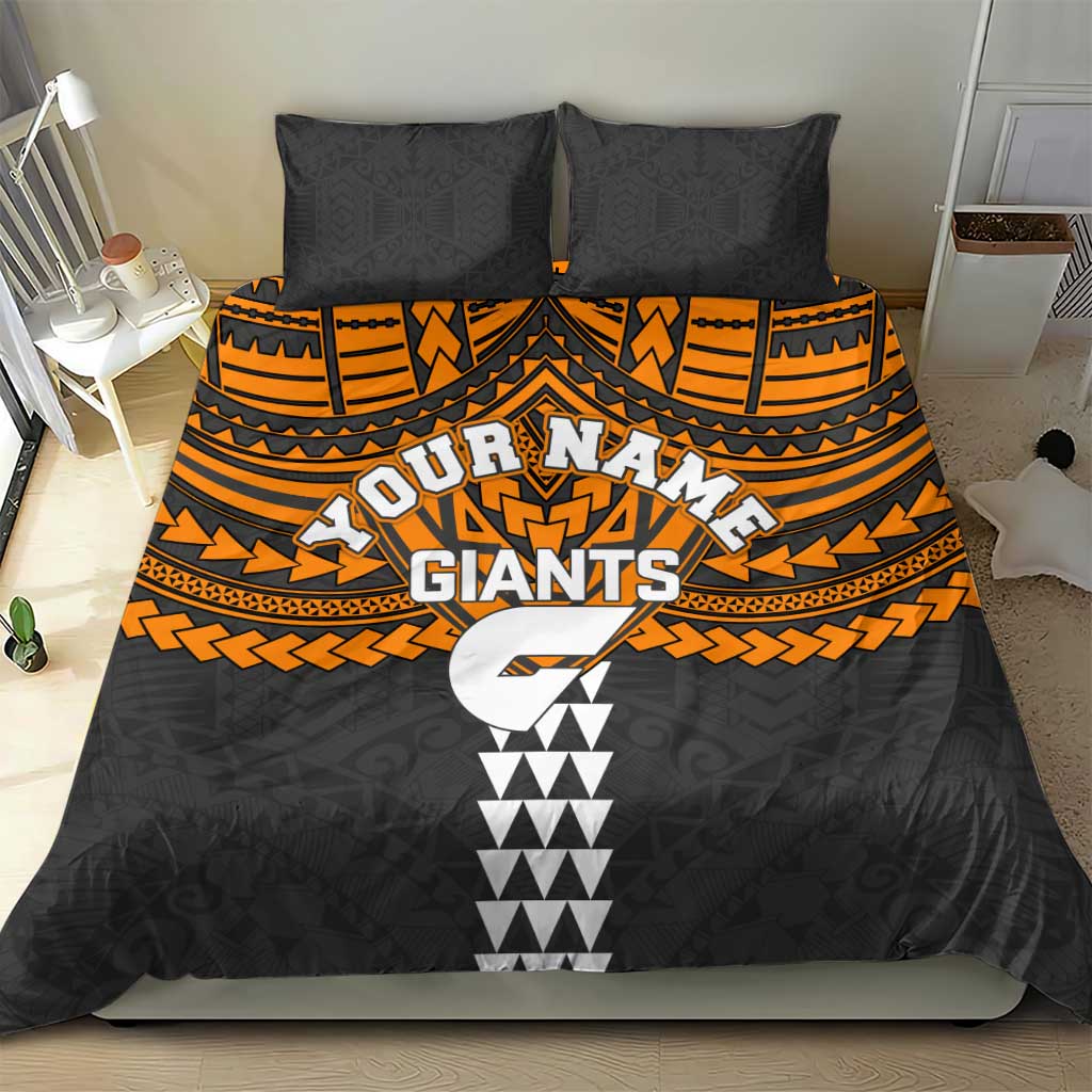Personalized GWS Giants Bedding Set Polynesian Tribal Pattern Heritage Football