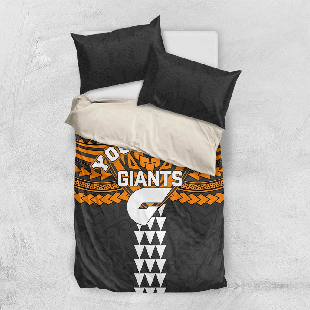 Personalized GWS Giants Bedding Set Polynesian Tribal Pattern Heritage Football