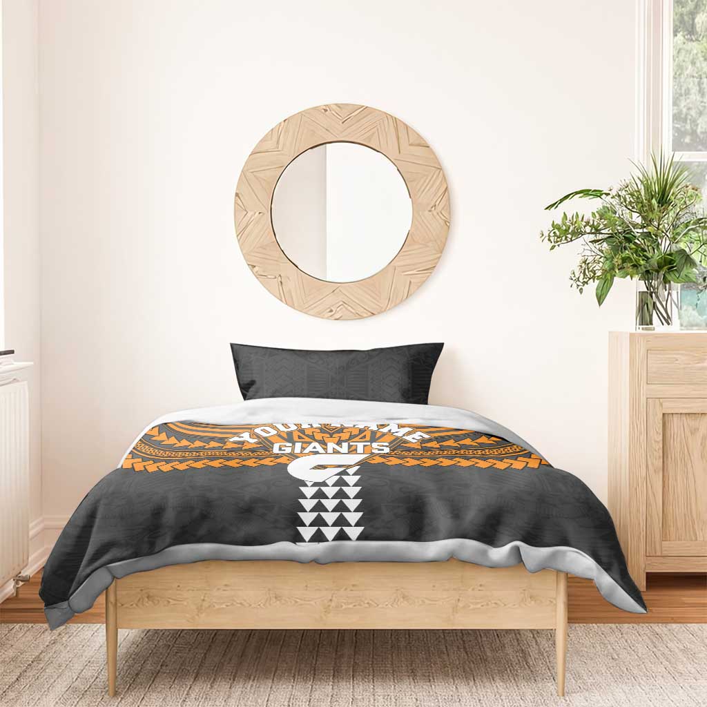 Personalized GWS Giants Bedding Set Polynesian Tribal Pattern Heritage Football