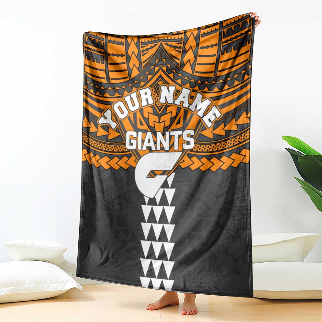 Personalized GWS Giants Blanket Polynesian Tribal Pattern Heritage Football