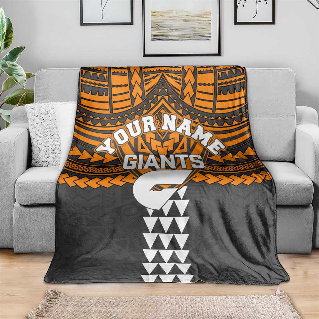 Personalized GWS Giants Blanket Polynesian Tribal Pattern Heritage Football