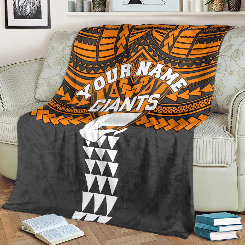 Personalized GWS Giants Blanket Polynesian Tribal Pattern Heritage Football