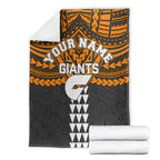 Personalized GWS Giants Blanket Polynesian Tribal Pattern Heritage Football