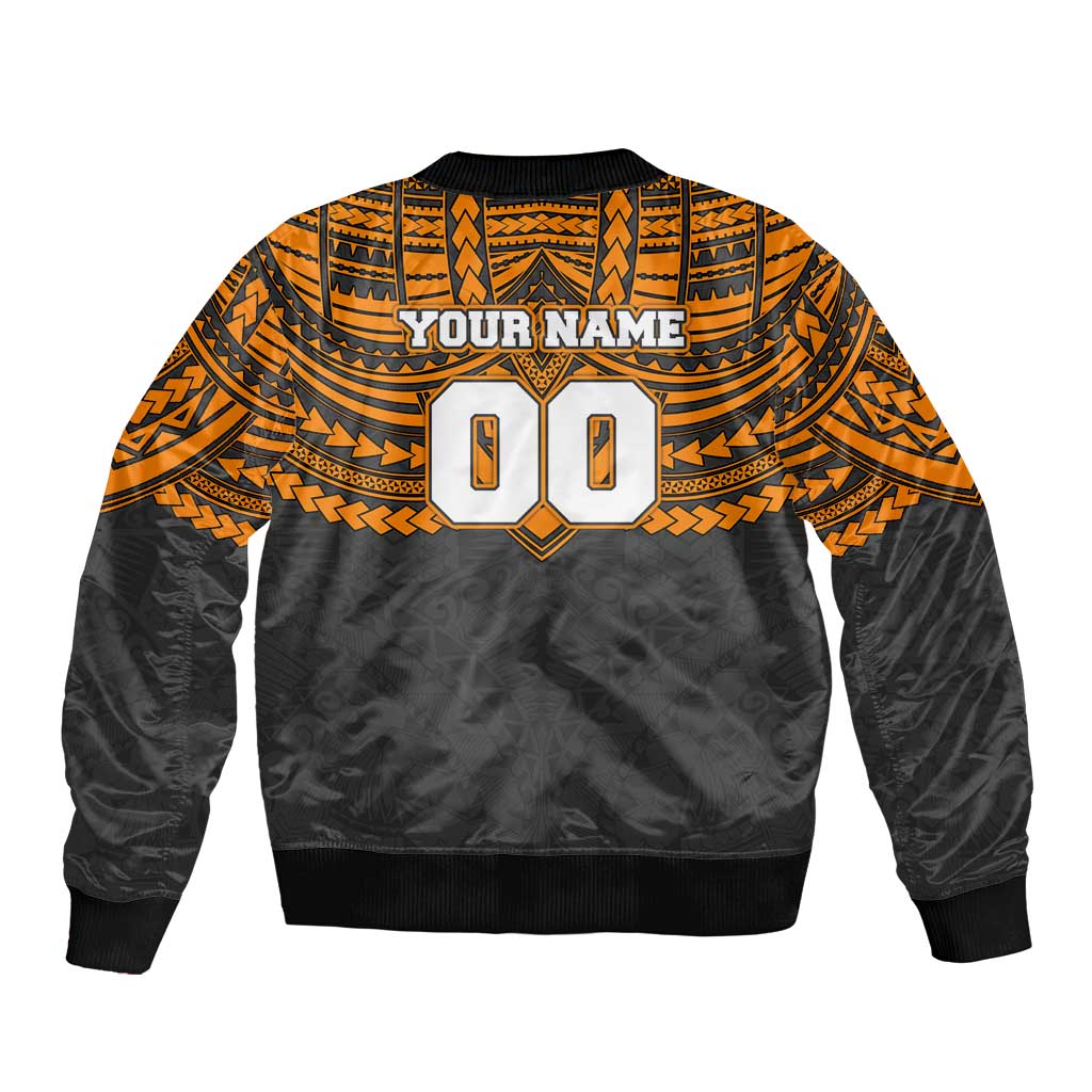 Personalized GWS Giants Bomber Jacket Polynesian Tribal Pattern Heritage Football