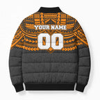 Personalized GWS Giants Bomber Puffer Jacket Polynesian Tribal Pattern Heritage Football