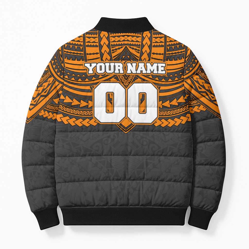 Personalized GWS Giants Bomber Puffer Jacket Polynesian Tribal Pattern Heritage Football
