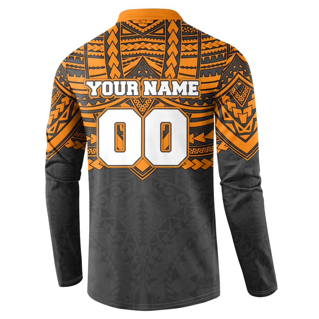 Personalized GWS Giants Button Sweatshirt Polynesian Tribal Pattern Heritage Football