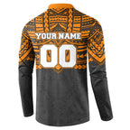 Personalized GWS Giants Button Sweatshirt Polynesian Tribal Pattern Heritage Football