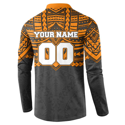 Personalized GWS Giants Button Sweatshirt Polynesian Tribal Pattern Heritage Football