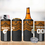 Personalized GWS Giants 4 in 1 Can Cooler Tumbler Polynesian Tribal Pattern Heritage Football