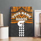 Personalized GWS Giants Canvas Wall Art Polynesian Tribal Pattern Heritage Football