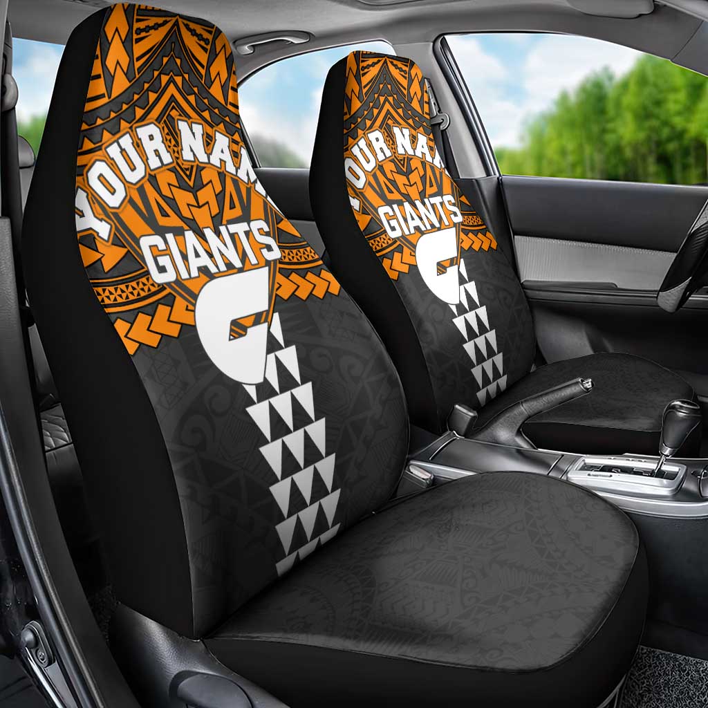 Personalized GWS Giants Car Seat Cover Polynesian Tribal Pattern Heritage Football