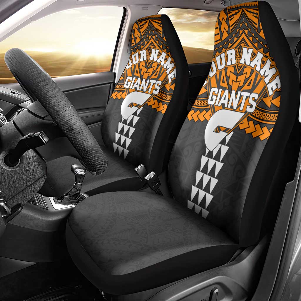 Personalized GWS Giants Car Seat Cover Polynesian Tribal Pattern Heritage Football