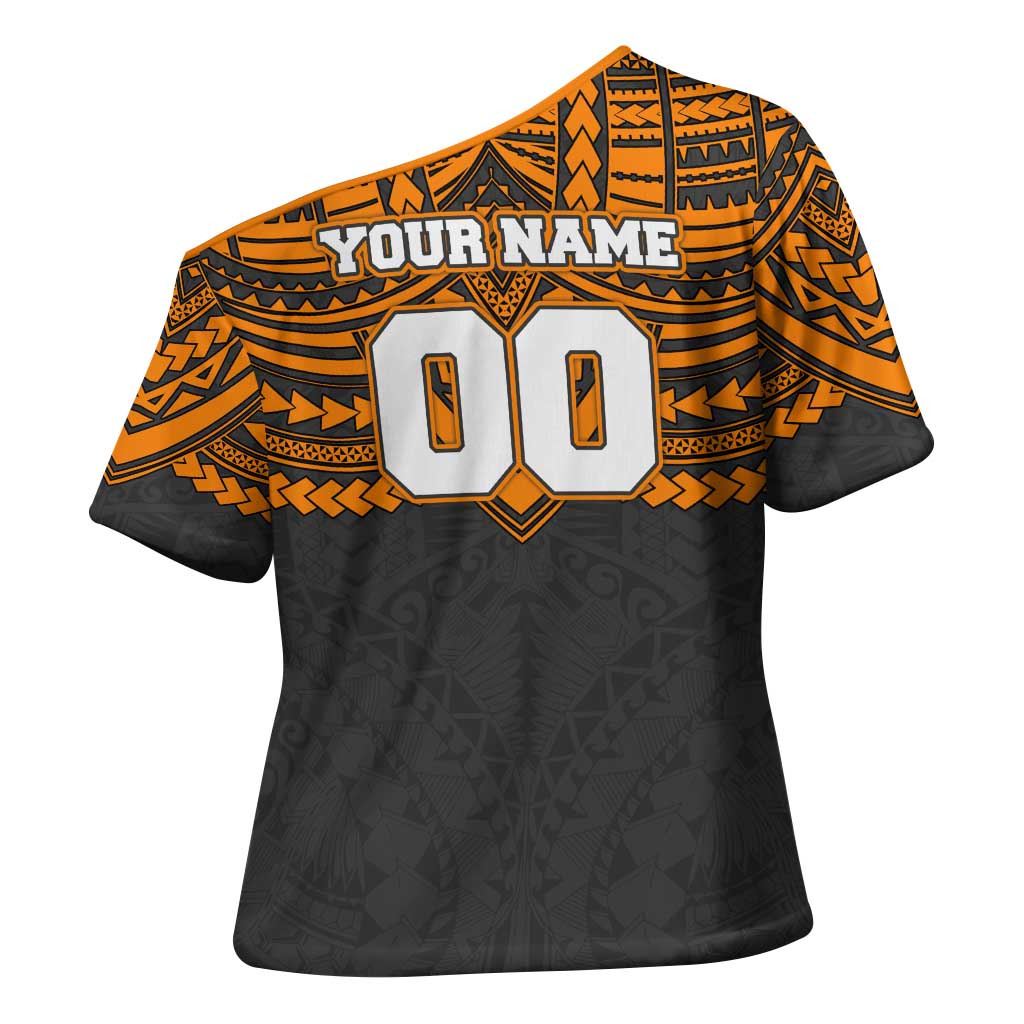 Personalized GWS Giants Cross Shoulder Shirt Polynesian Tribal Pattern Heritage Football