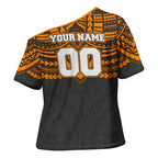 Personalized GWS Giants Cross Shoulder Shirt Polynesian Tribal Pattern Heritage Football