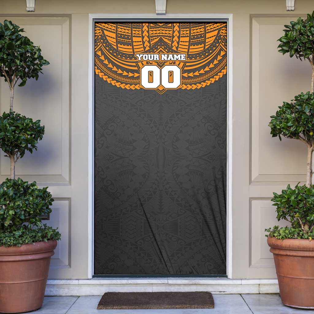 Personalized GWS Giants Door Cover Polynesian Tribal Pattern Heritage Football