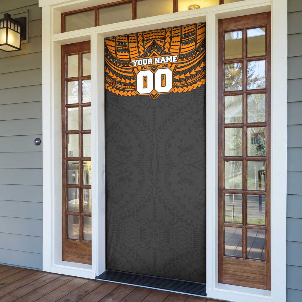 Personalized GWS Giants Door Cover Polynesian Tribal Pattern Heritage Football