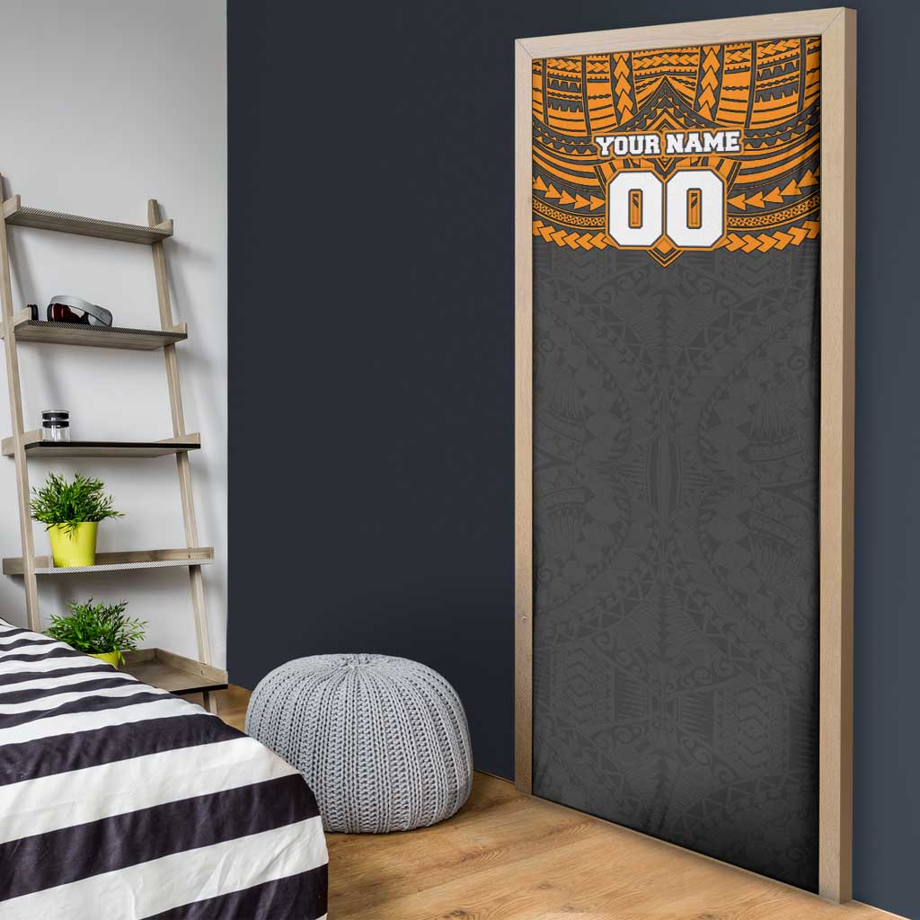 Personalized GWS Giants Door Cover Polynesian Tribal Pattern Heritage Football