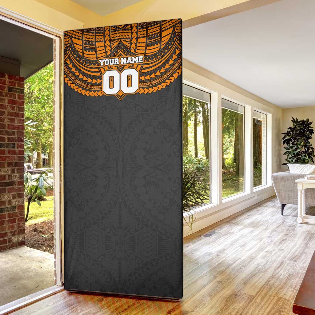 Personalized GWS Giants Door Cover Polynesian Tribal Pattern Heritage Football