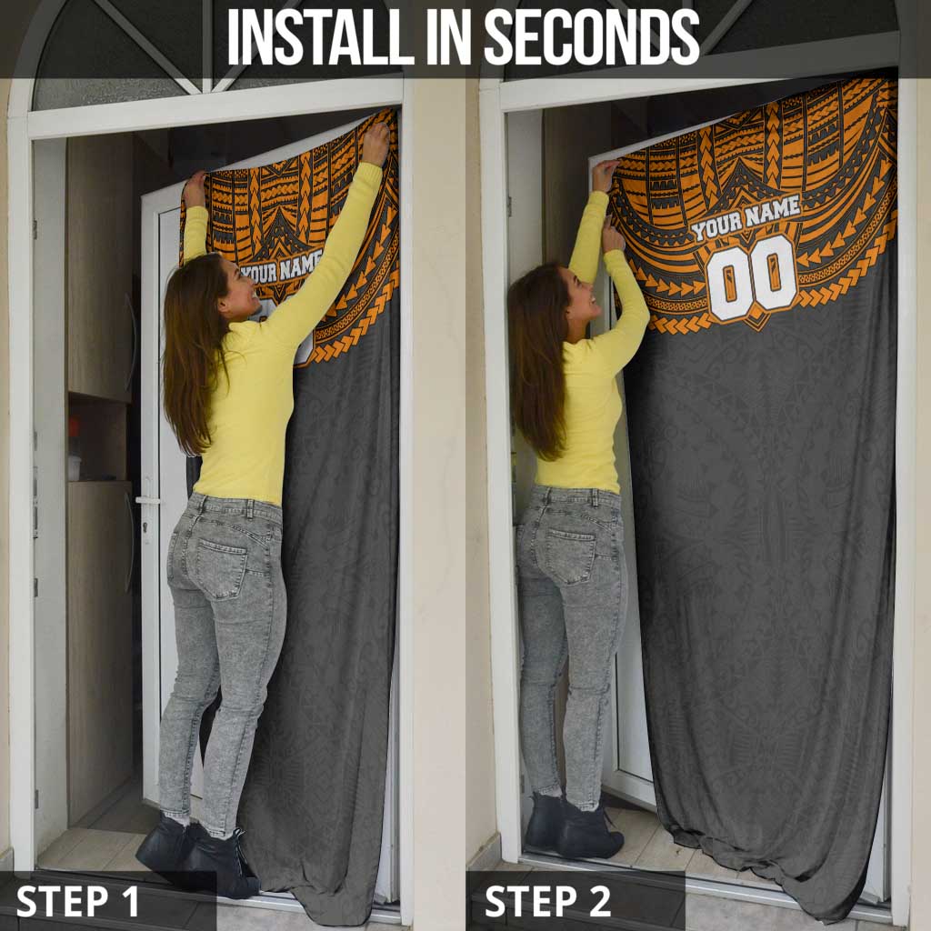 Personalized GWS Giants Door Cover Polynesian Tribal Pattern Heritage Football