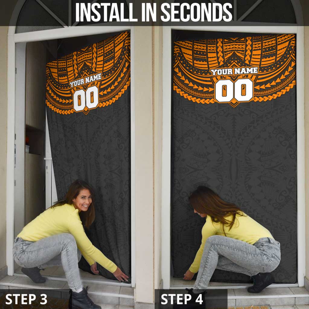 Personalized GWS Giants Door Cover Polynesian Tribal Pattern Heritage Football