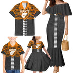 Personalized GWS Giants Family Matching Mermaid Dress and Hawaiian Shirt Polynesian Tribal Pattern Heritage Football