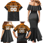 Personalized GWS Giants Family Matching Mermaid Dress and Hawaiian Shirt Polynesian Tribal Pattern Heritage Football