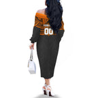 Personalized GWS Giants Family Matching Off The Shoulder Long Sleeve Dress and Hawaiian Shirt Polynesian Tribal Pattern Heritage Football
