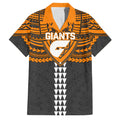 Personalized GWS Giants Family Matching Off Shoulder Short Dress and Hawaiian Shirt Polynesian Tribal Pattern Heritage Football