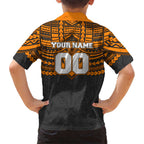 Personalized GWS Giants Family Matching Short Sleeve Bodycon Dress and Hawaiian Shirt Polynesian Tribal Pattern Heritage Football