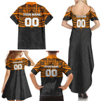 Personalized GWS Giants Family Matching Summer Maxi Dress and Hawaiian Shirt Polynesian Tribal Pattern Heritage Football