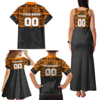 Personalized GWS Giants Family Matching Tank Maxi Dress and Hawaiian Shirt Polynesian Tribal Pattern Heritage Football