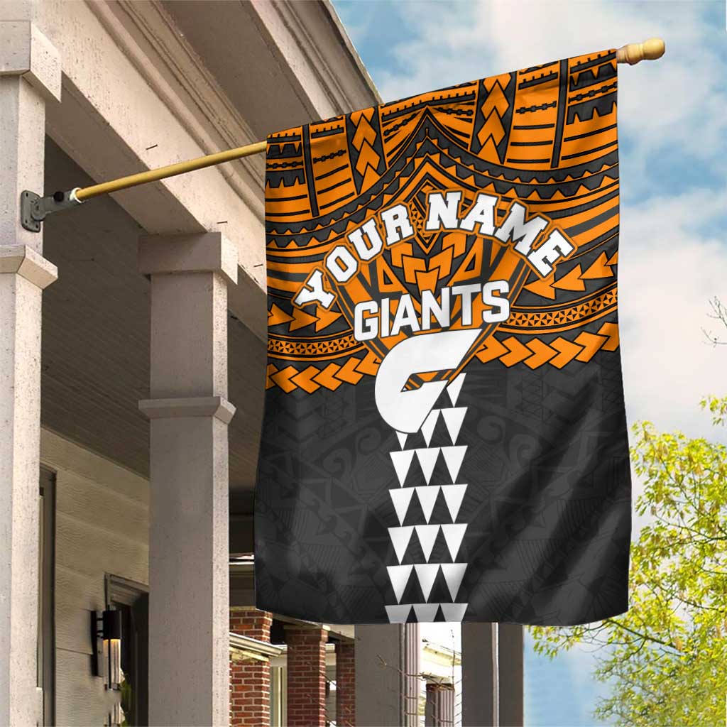 Personalized GWS Giants Garden Flag Polynesian Tribal Pattern Heritage Football