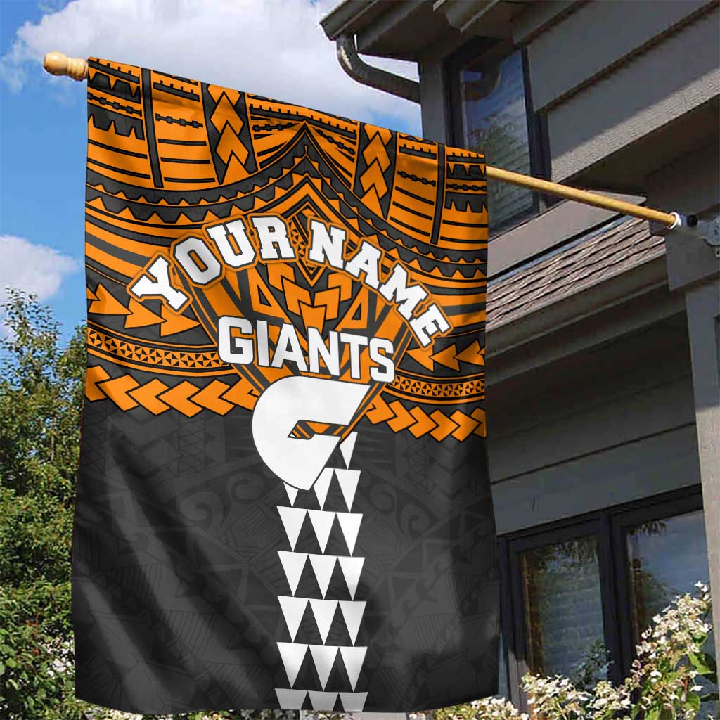 Personalized GWS Giants Garden Flag Polynesian Tribal Pattern Heritage Football