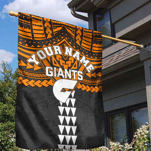Personalized GWS Giants Garden Flag Polynesian Tribal Pattern Heritage Football