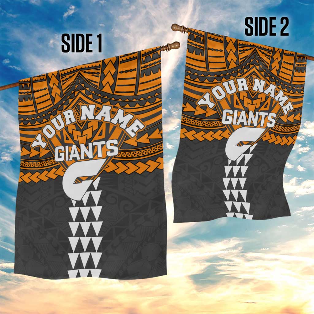 Personalized GWS Giants Garden Flag Polynesian Tribal Pattern Heritage Football