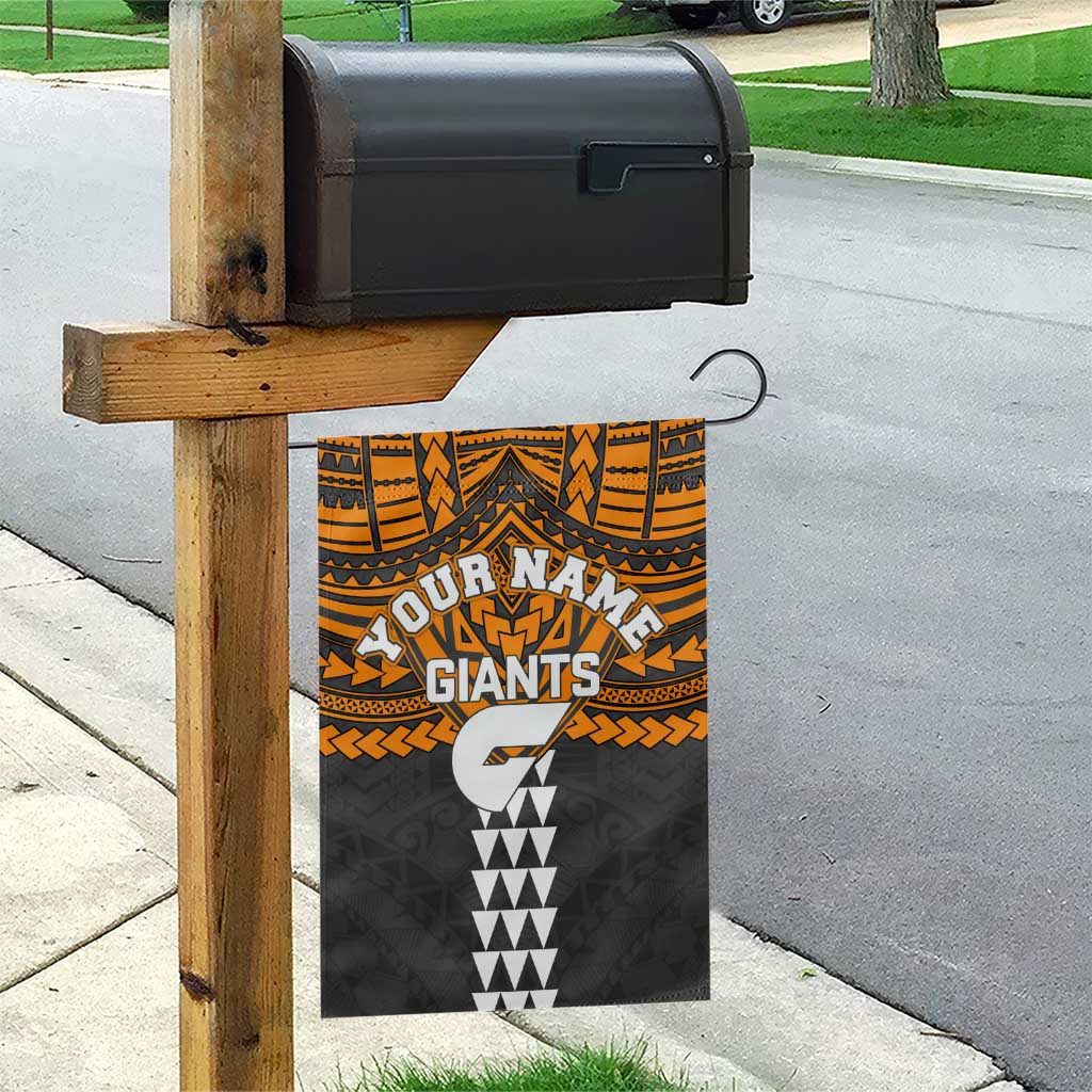 Personalized GWS Giants Garden Flag Polynesian Tribal Pattern Heritage Football