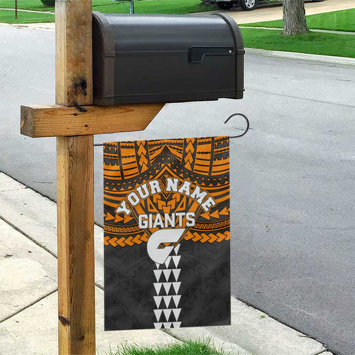 Personalized GWS Giants Garden Flag Polynesian Tribal Pattern Heritage Football