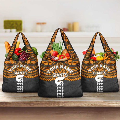 Personalized GWS Giants Grocery Bag Polynesian Tribal Pattern Heritage Football